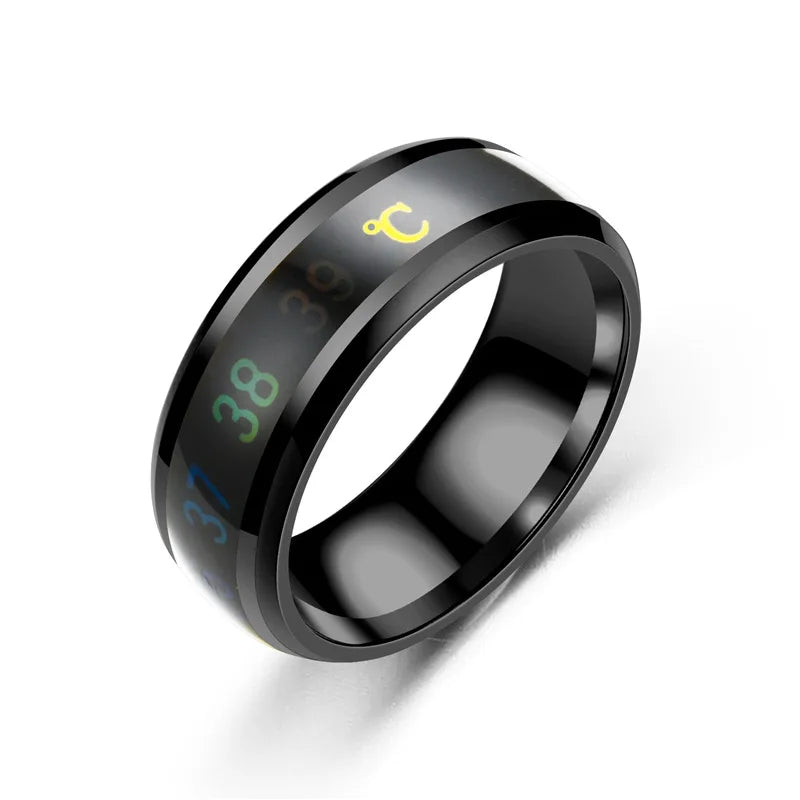 Titanium Steel Mood Ring – Temperature & Emotion Sensitive Couple Ring, Waterproof Jewelry for Men & Women