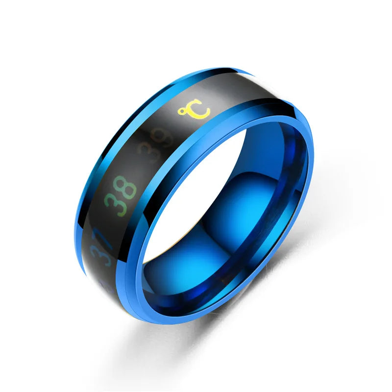 Titanium Steel Mood Ring – Temperature & Emotion Sensitive Couple Ring, Waterproof Jewelry for Men & Women