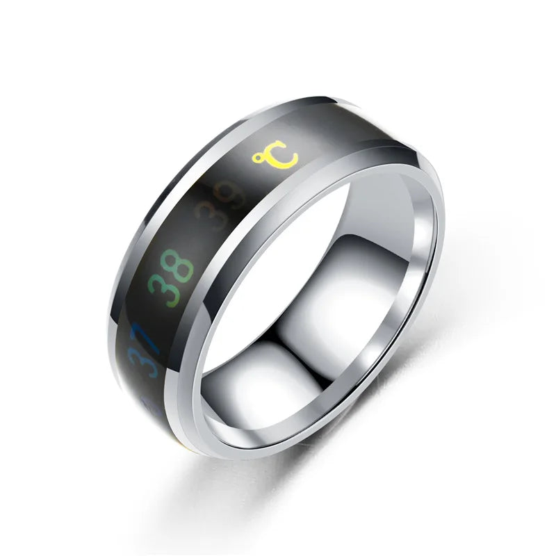 Titanium Steel Mood Ring – Temperature & Emotion Sensitive Couple Ring, Waterproof Jewelry for Men & Women