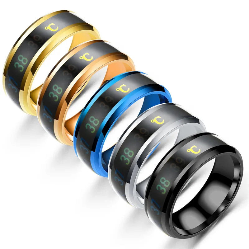 Titanium Steel Mood Ring – Temperature & Emotion Sensitive Couple Ring, Waterproof Jewelry for Men & Women