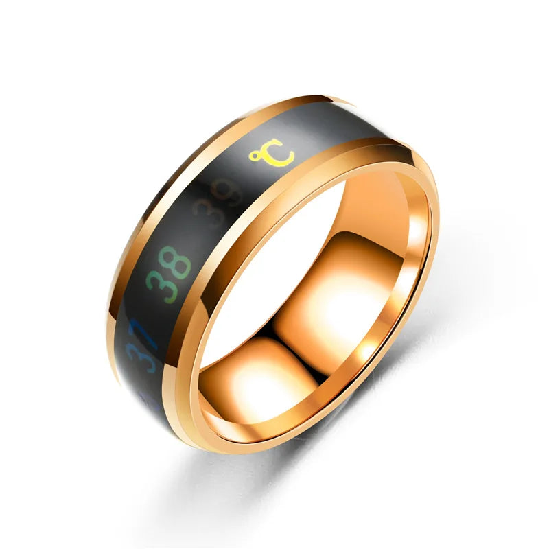 Titanium Steel Mood Ring – Temperature & Emotion Sensitive Couple Ring, Waterproof Jewelry for Men & Women