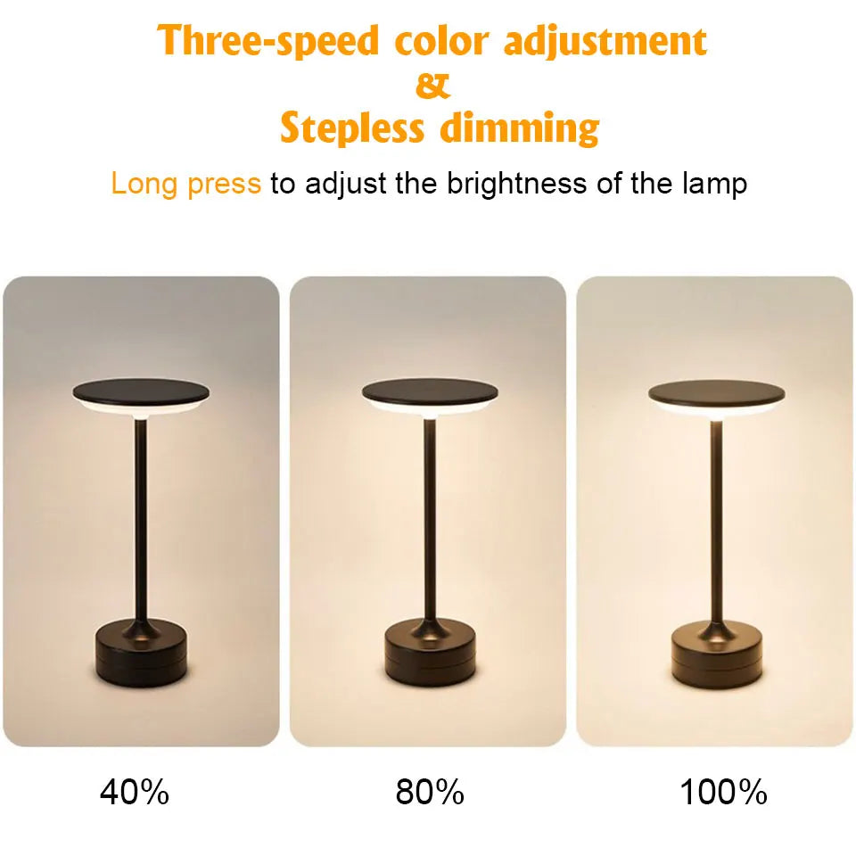 LED Touch Table Lamp – USB Rechargeable Portable Night Light