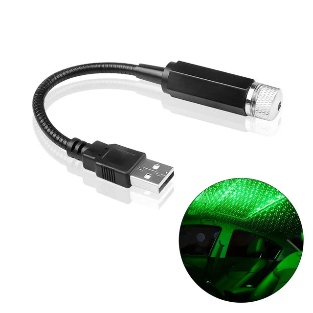 Mini LED Car Roof Star Light Projector USB Galaxy Atmosphere Lamp