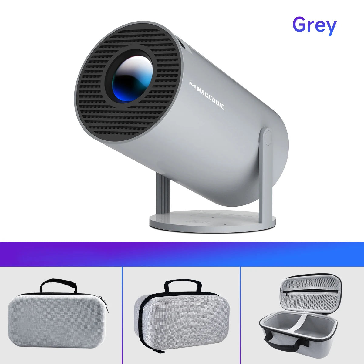Magcubic HY300 Pro – compact projector with Android 14, 8K support, WiFi 6, and Bluetooth 5.4. Perfect for home cinema and outdoor use