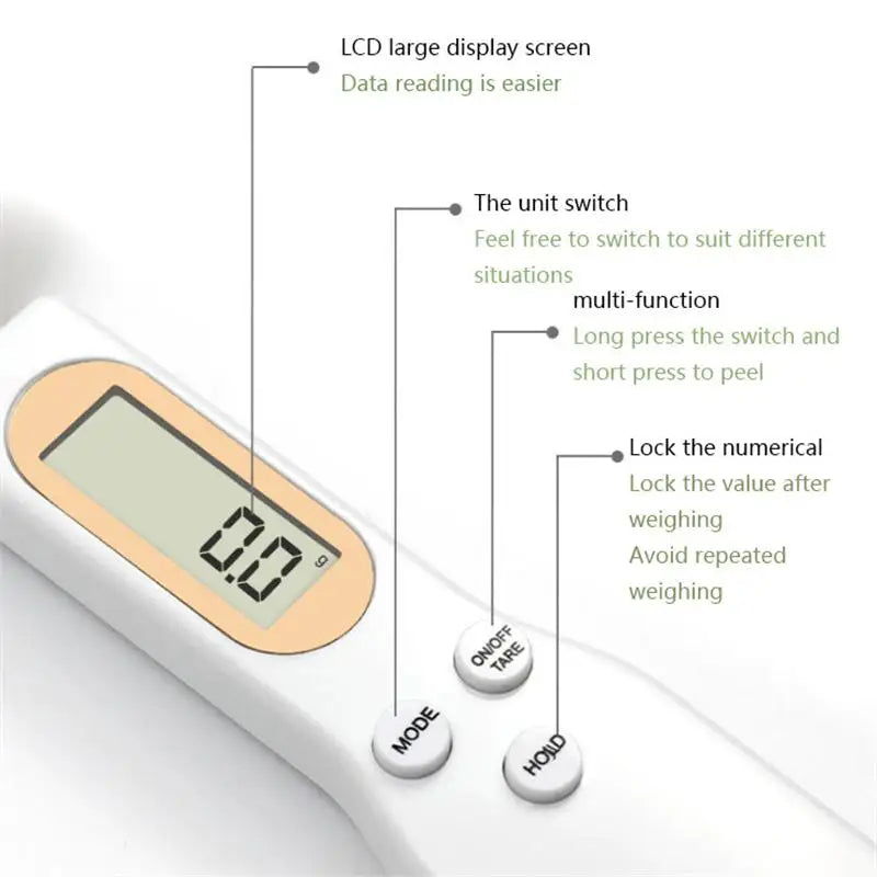 LCD Digital Measuring Spoon Scale – Adjustable Kitchen Weighing Spoon