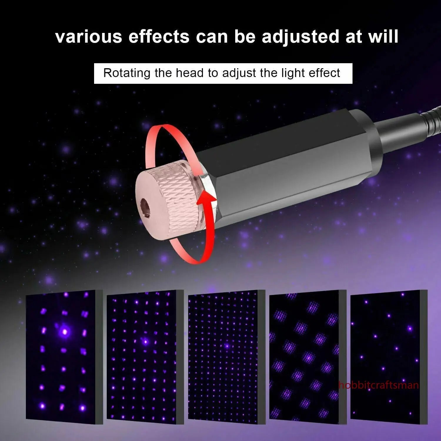 Mini LED Car Roof Star Light Projector USB Galaxy Atmosphere Lamp