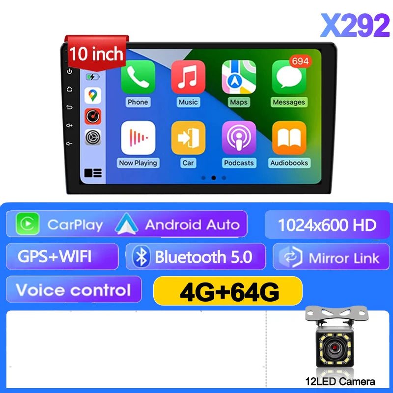 Android 13 2DIN Car Radio 7–10” GPS BT (32/64GB)