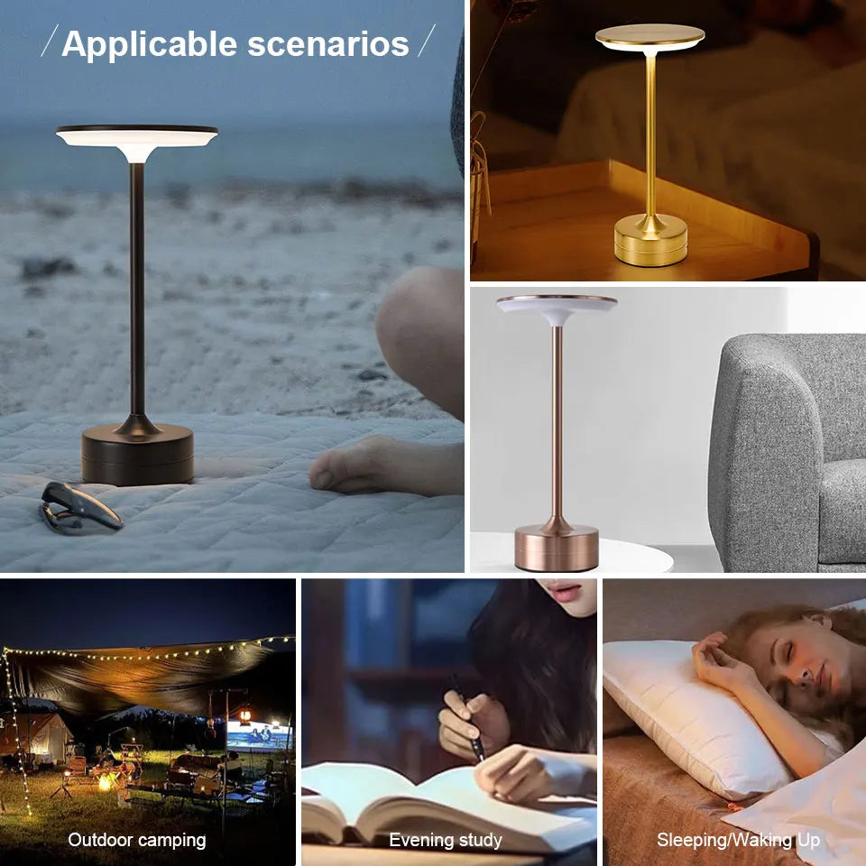 LED Touch Table Lamp – USB Rechargeable Portable Night Light