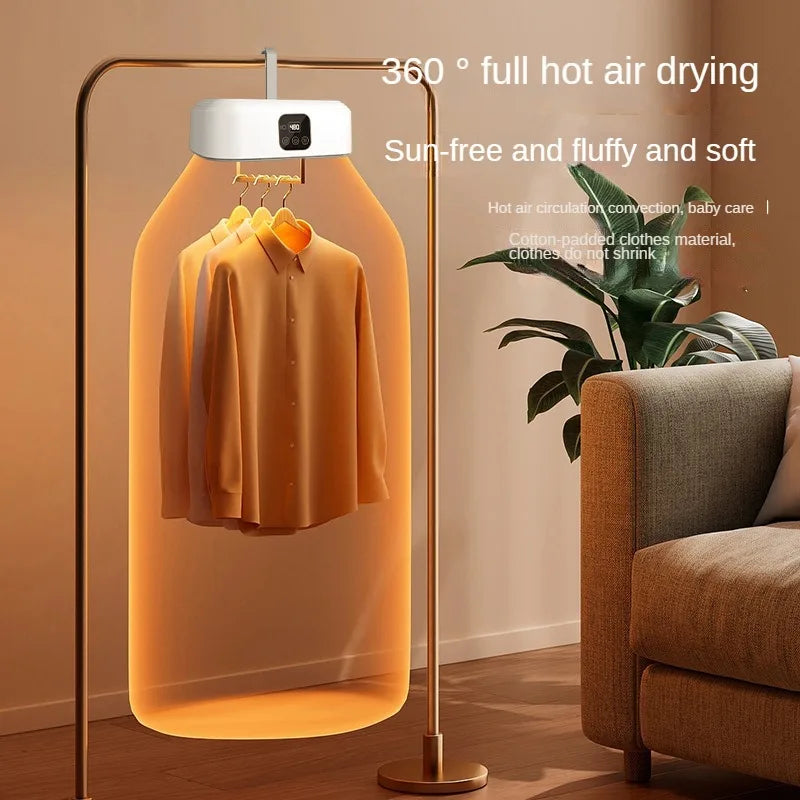 “Remote Control Electric Clothes Dryer – Multifunctional, Warm Air, Timer