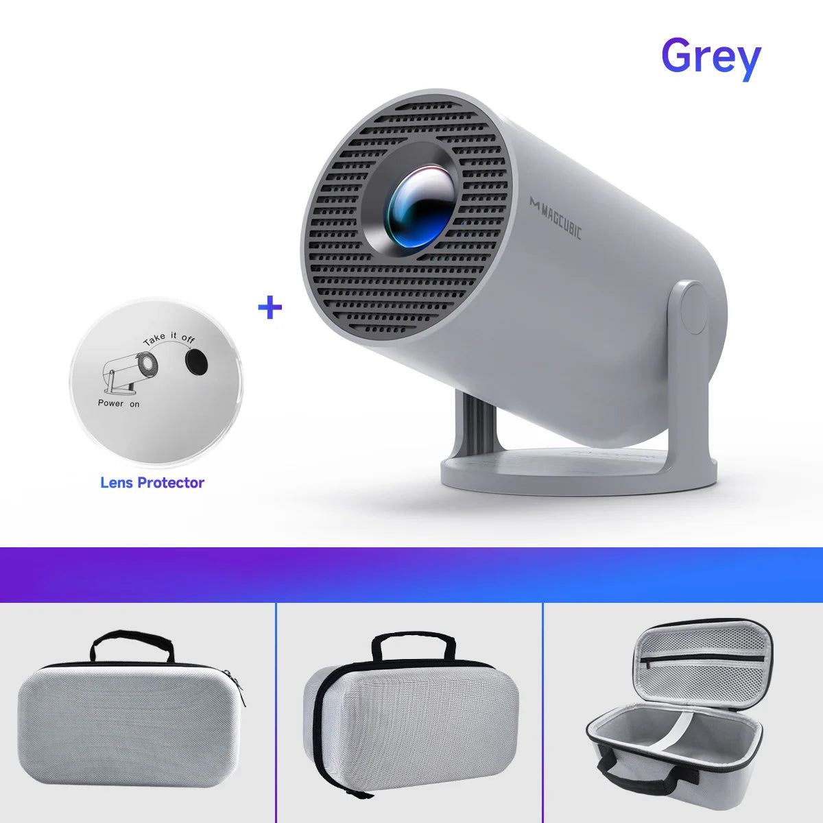 Magcubic HY300 Pro – compact projector with Android 14, 8K support, WiFi 6, and Bluetooth 5.4. Perfect for home cinema and outdoor use