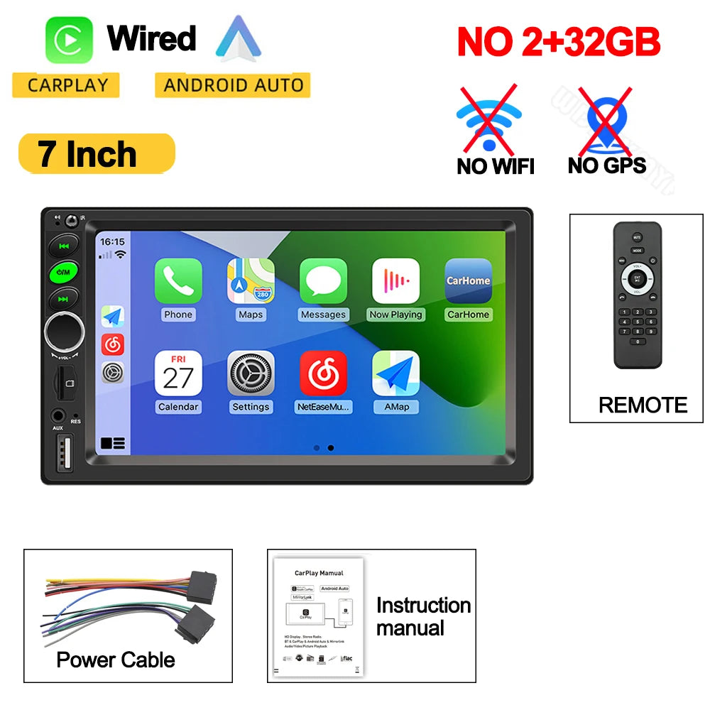 Android 13 2DIN Car Radio 7–10” GPS BT (32/64GB)