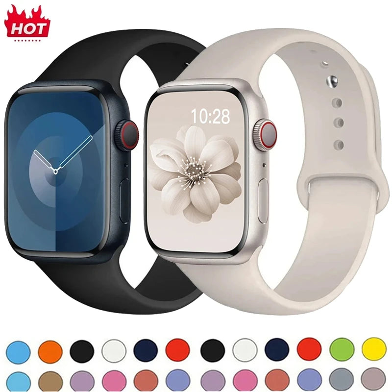 Apple Watch Silicone Sport Band (38–49mm, Series 11–Ultra3)
