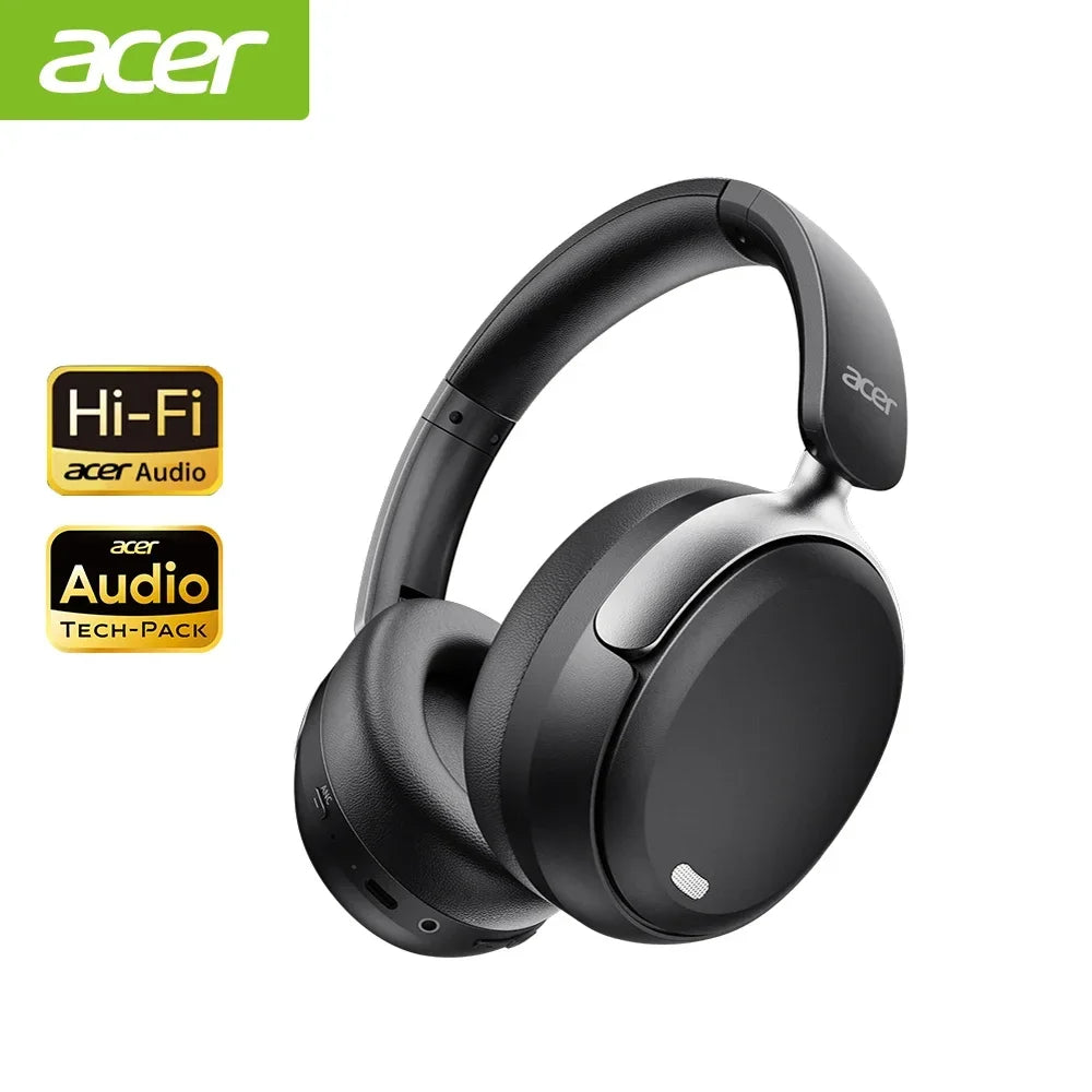 Acer ANC Wireless Headphones – Noise Cancelling, Hi-Res Audio, Bluetooth Over-Ear Headset with 40mm Drivers (OHR516)