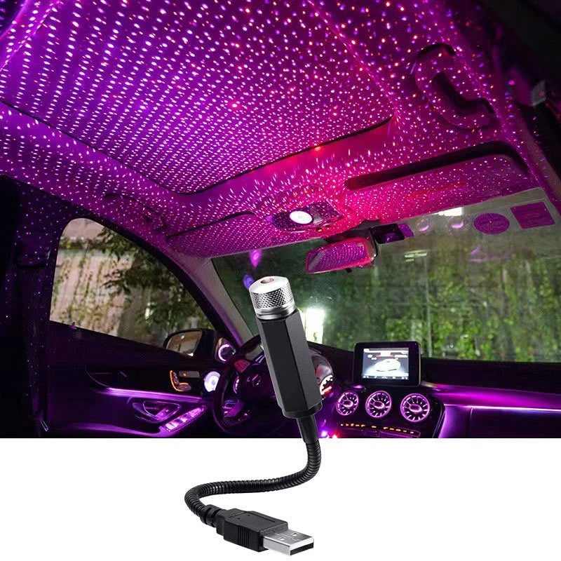 Mini LED Car Roof Star Light Projector USB Galaxy Atmosphere Lamp