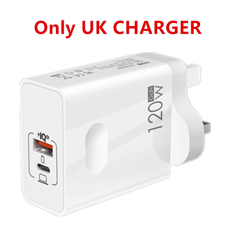 120W USB-C Fast Charger (PD + QC3.0)