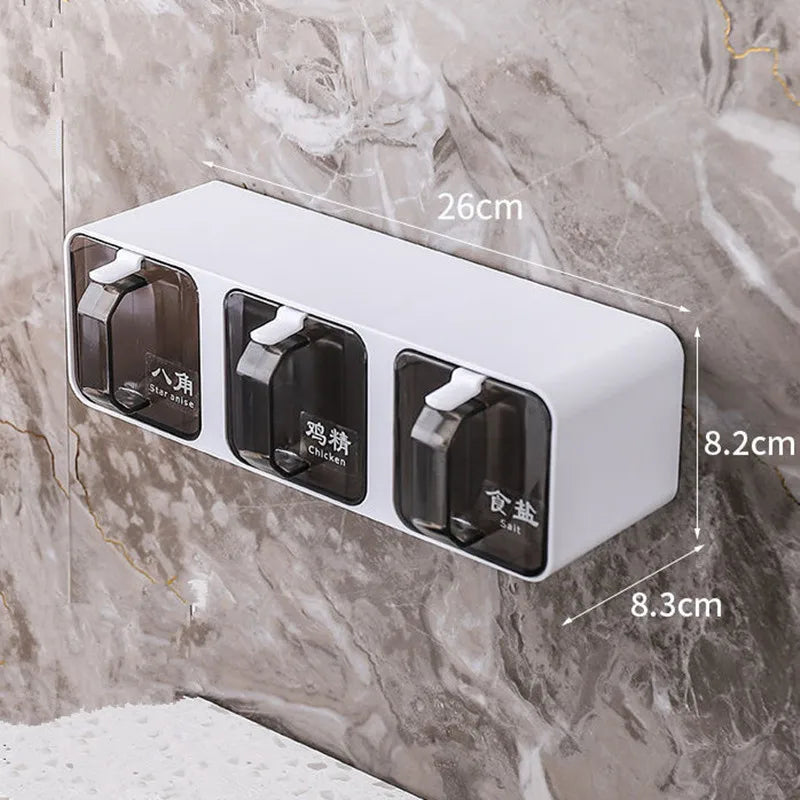 Wall-mounted Spice & Seasoning Organizer with Spoons