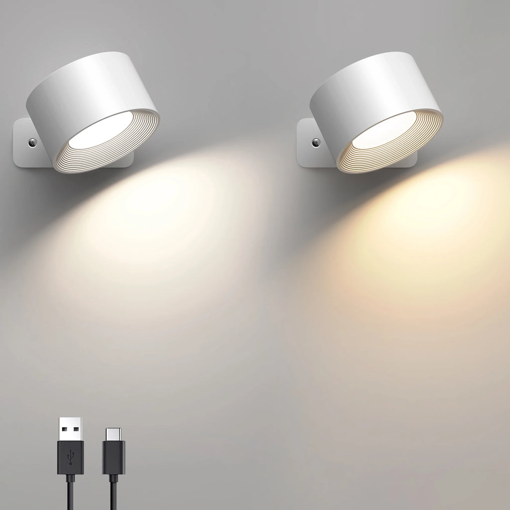 LED Rechargeable Wall Lamp 360° Adjustable Modern Indoor Light