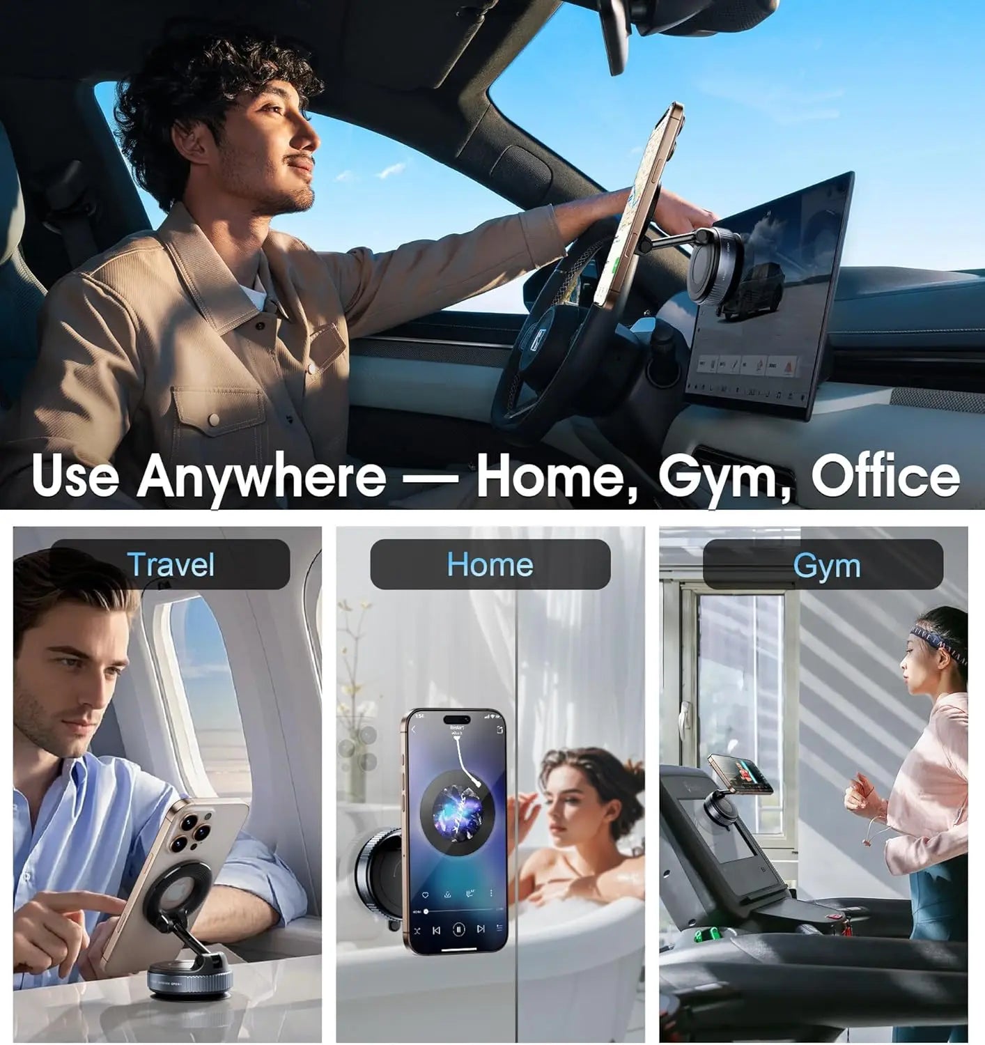 Strong Magnetic 360° Vacuum Suction Foldable Car Phone Holder
