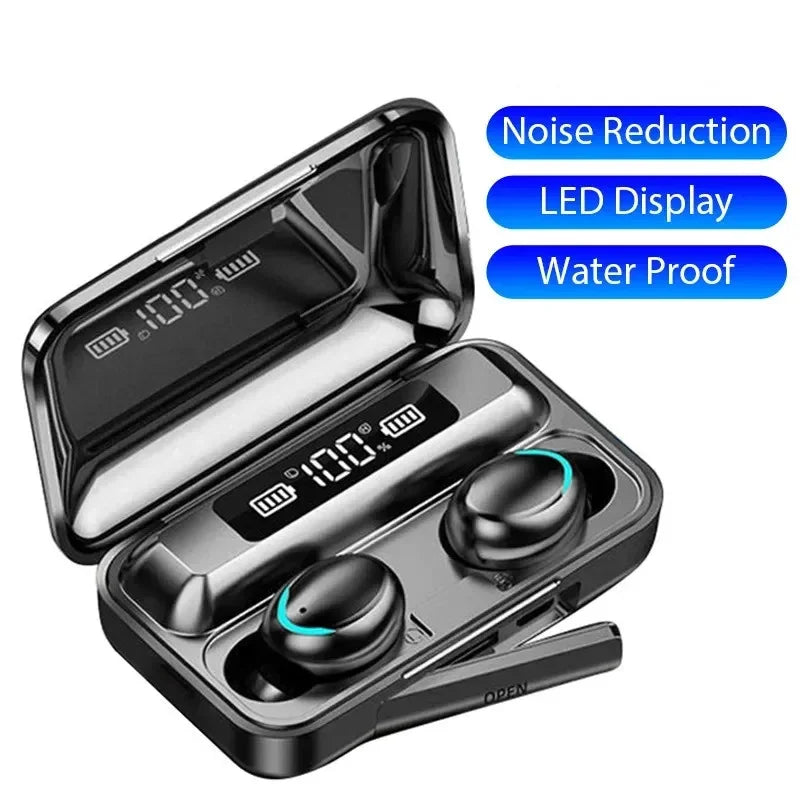F9 TWS Wireless Bluetooth Earphones with LED Display, Waterproof Noise Reduction