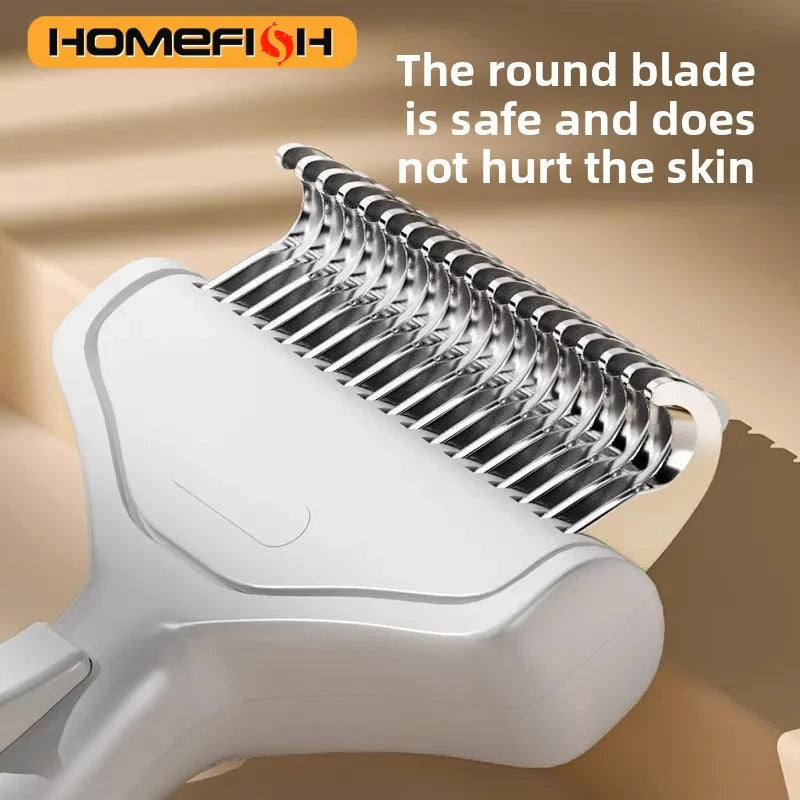 Floating Stainless Steel Pet Hair Removal Brush (Curved Design)