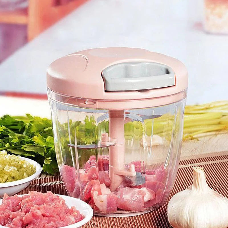 500/900ml Manual Meat Mincer & Garlic Chopper – Vegetable & Onion Cutter