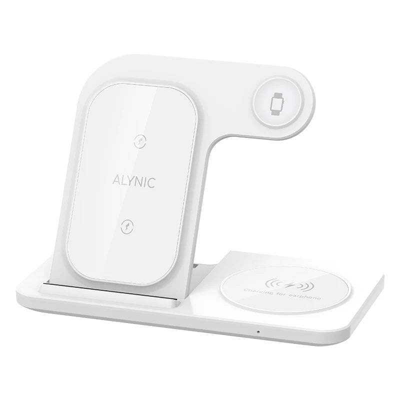 3‑in‑1 Fast Wireless Charger Stand – Foldable, LED Indicator, for Apple Devices
