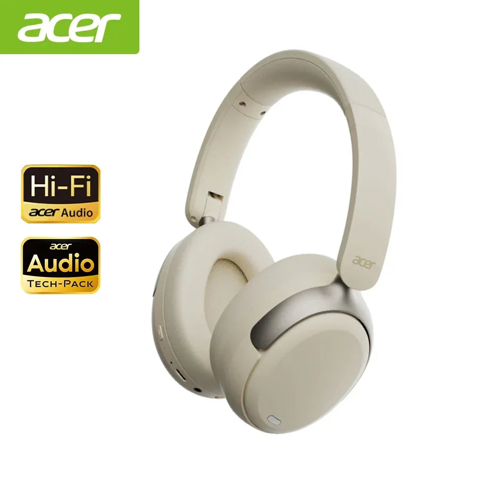 Acer ANC Wireless Headphones – Noise Cancelling, Hi-Res Audio, Bluetooth Over-Ear Headset with 40mm Drivers (OHR516)