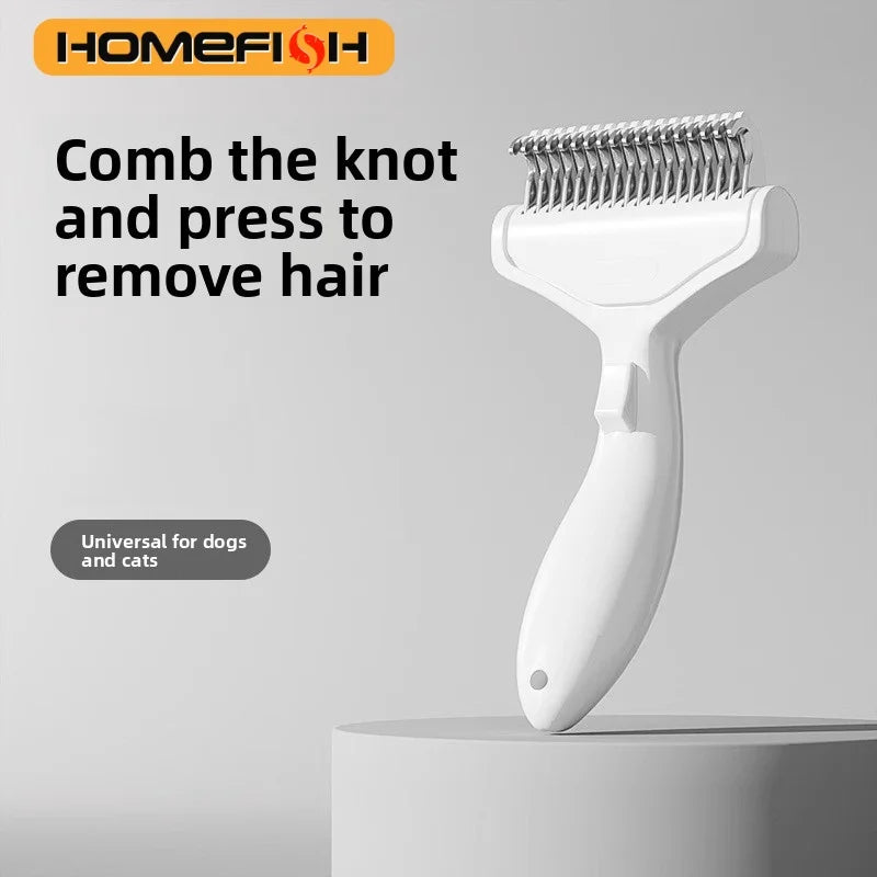 Floating Stainless Steel Pet Hair Removal Brush (Curved Design)