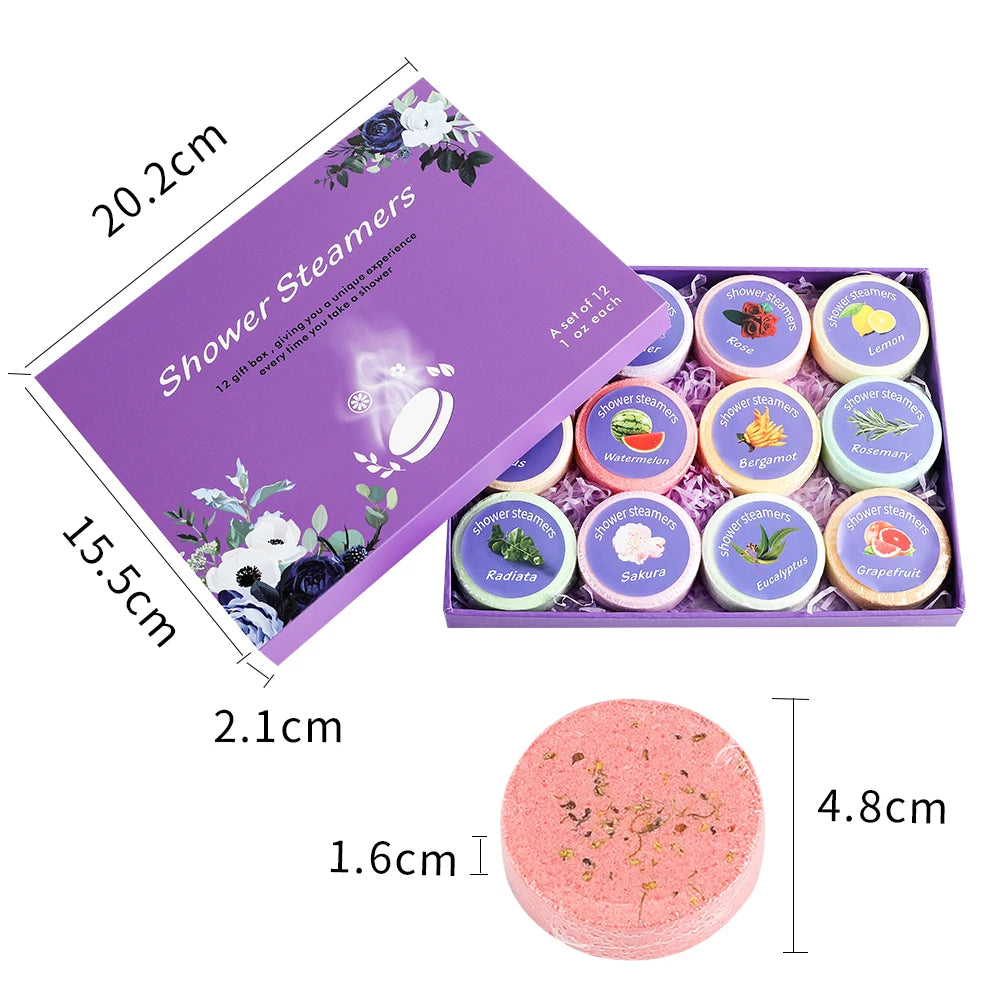 Viral Self-Care Gift 🎁 – 12 Pack Aromatherapy Shower Steamers for Relaxation & Stress Relief 💆‍♀️