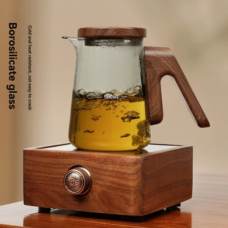 Magnetic Glass Teapot with Infuser – Elegant Smart Tea Maker for Perfect Brewing 🍵✨