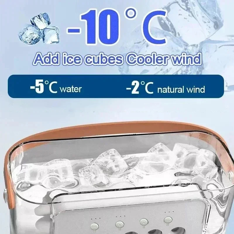 3-in-1 Mini Air Cooler Fan – Humidifier, LED Night Light, Portable Home/Office Fan