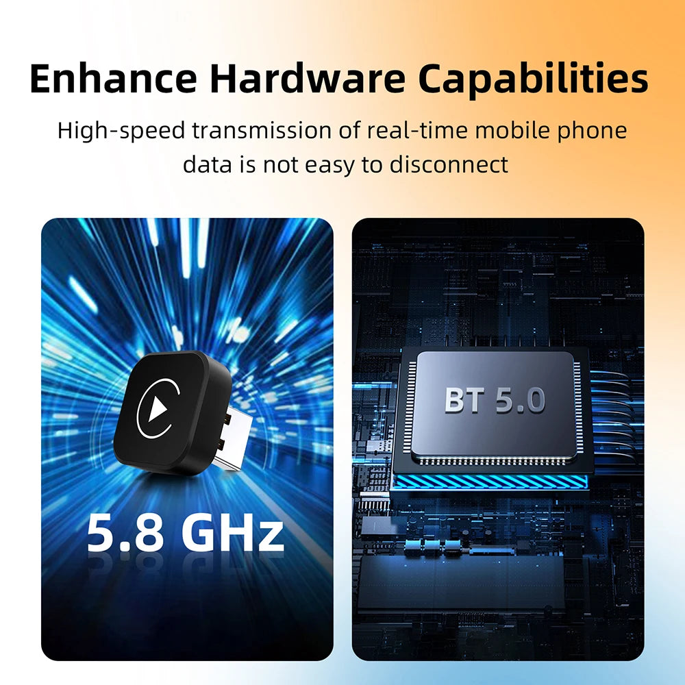 2-in-1 Wireless CarPlay & Android Auto AI Smart Adapter (for Wired CarPlay Cars)