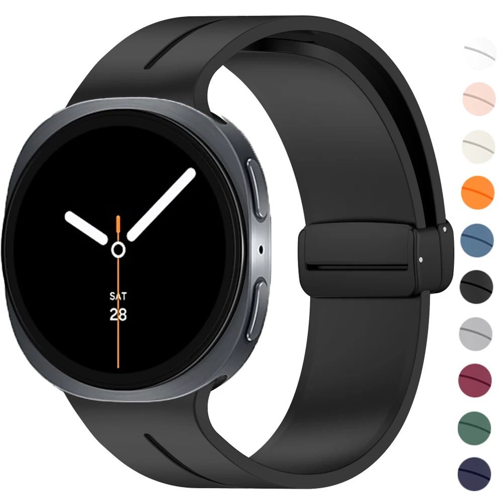Samsung Galaxy Watch 8 Magnetic Silicone Sport Band (40–44mm, Classic 46mm)