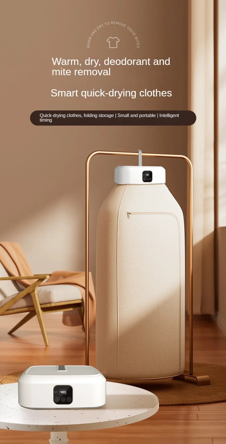 “Remote Control Electric Clothes Dryer – Multifunctional, Warm Air, Timer