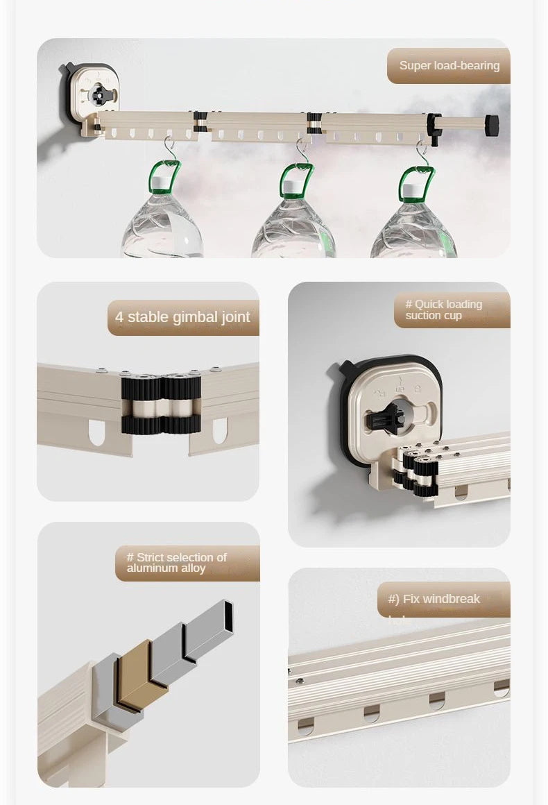 BEISHI Retractable Wall-Mount Drying Rack