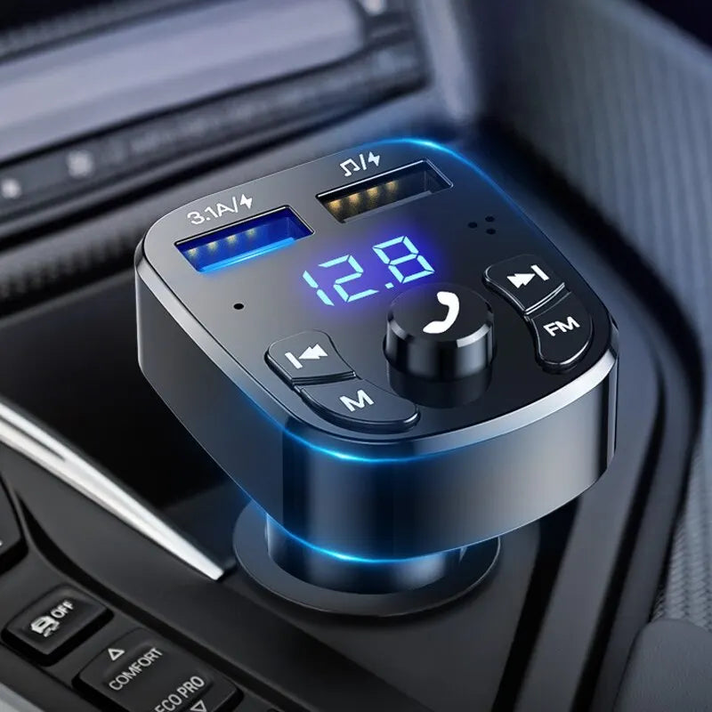 Car MP3 Player Bluetooth 5.0 FM Transmitter + Dual USB Charger