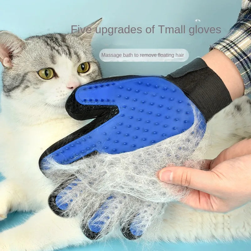 Silicone Pet Grooming Gloves – Hair Brush & Remover for Dogs & Cats