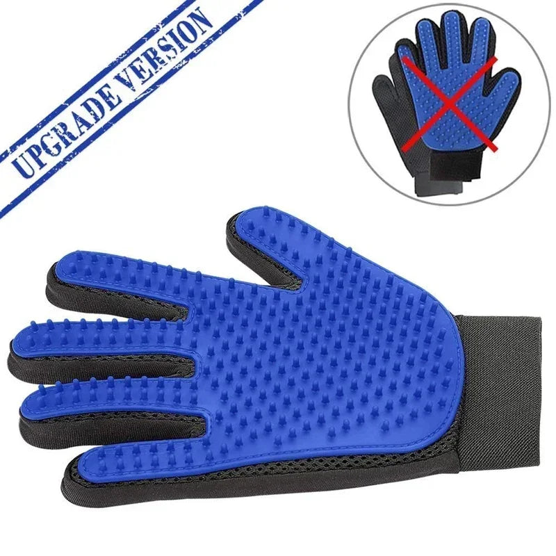 Silicone Pet Grooming Gloves – Hair Brush & Remover for Dogs & Cats