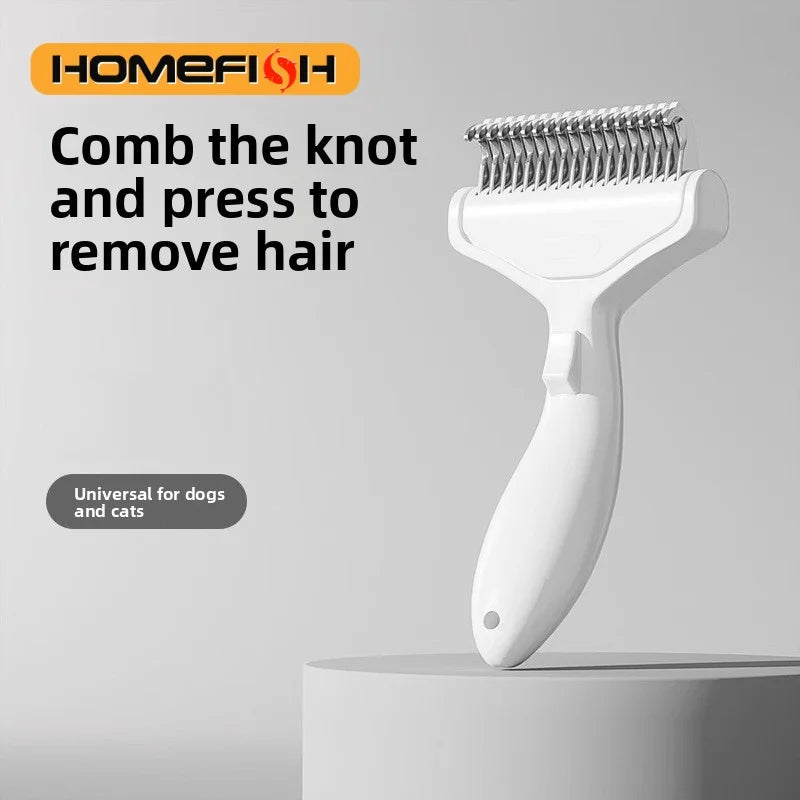 Floating Stainless Steel Pet Hair Removal Brush (Curved Design)
