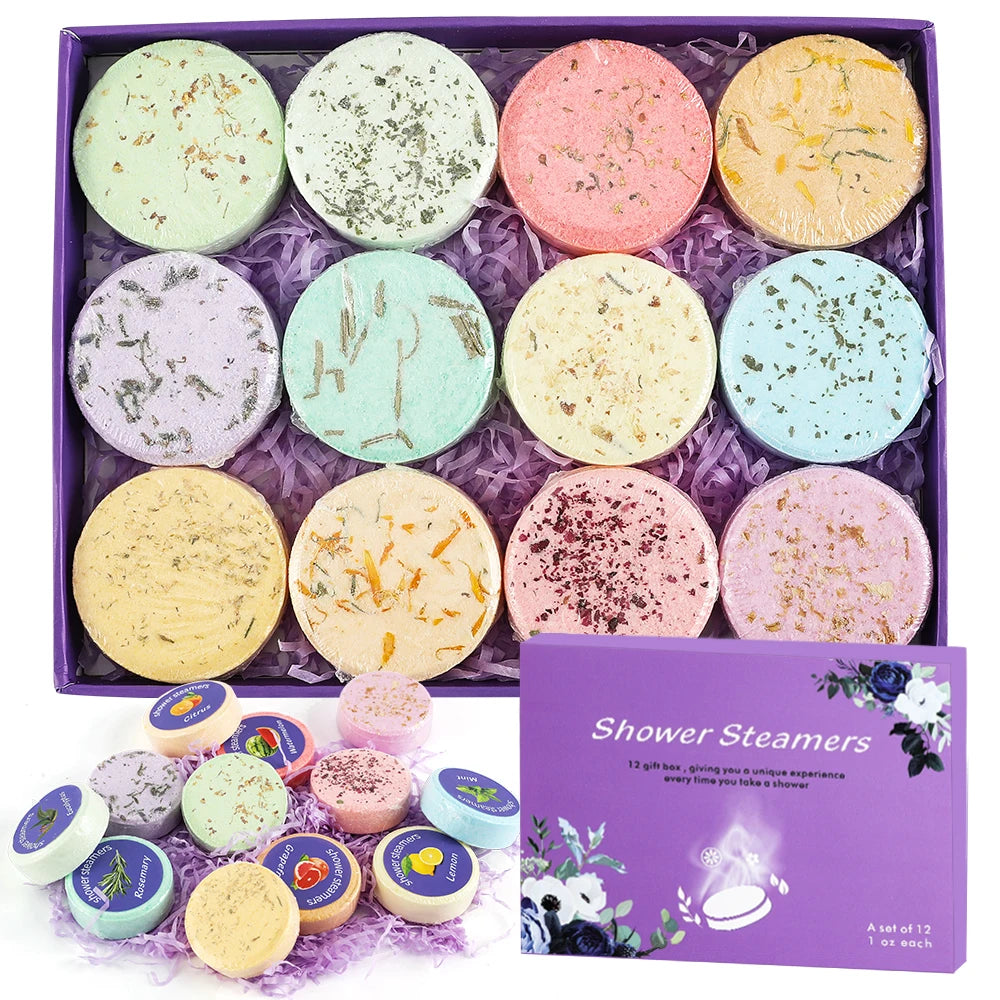 Viral Self-Care Gift 🎁 – 12 Pack Aromatherapy Shower Steamers for Relaxation & Stress Relief 💆‍♀️