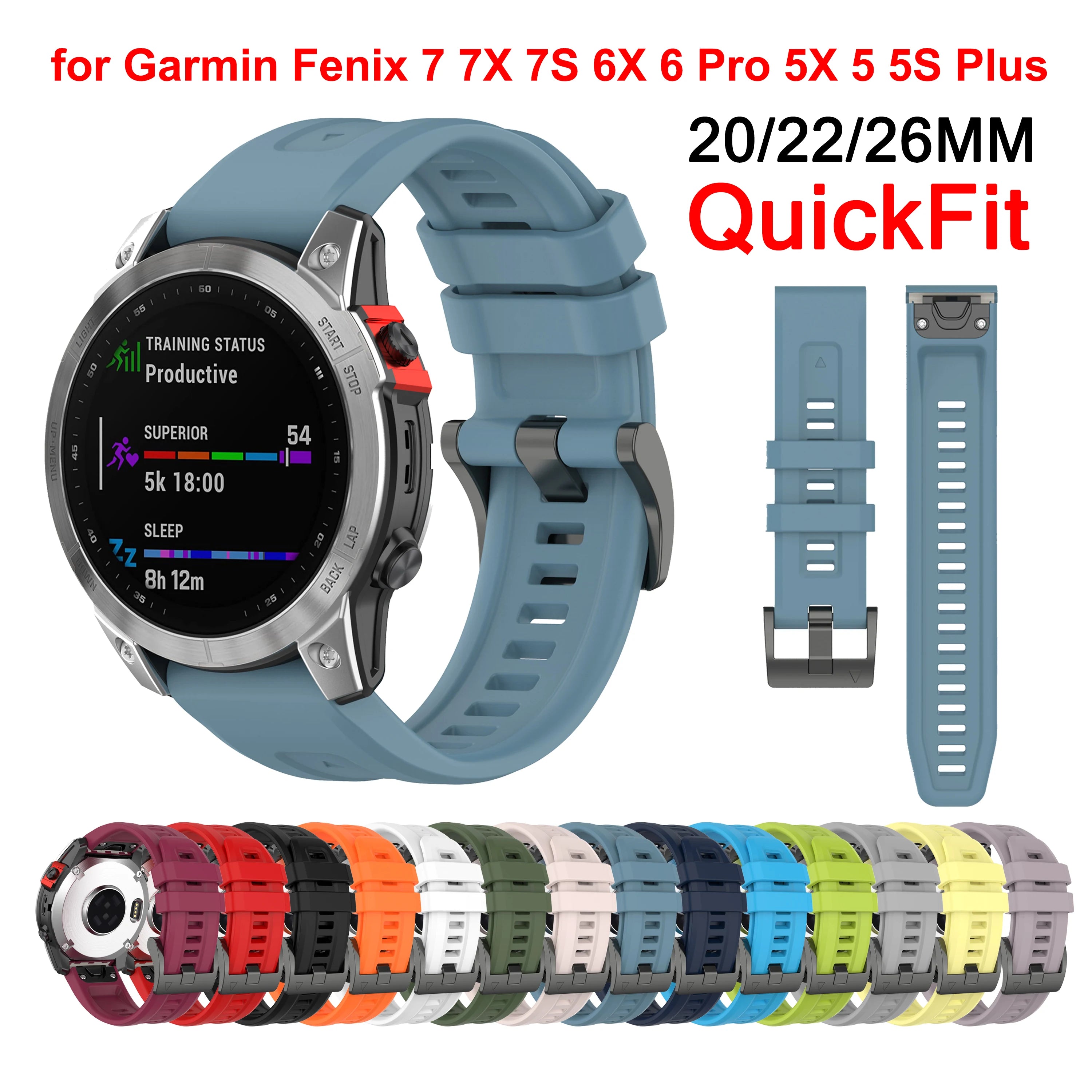 Garmin Fenix Silicone Sport Band (QuickFit 20–26mm)