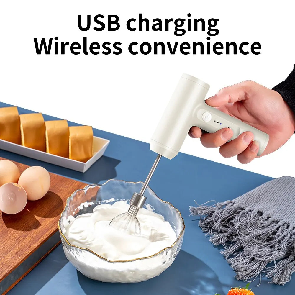 1PCS Wireless Electric Food Mixer – 3-Speed Egg Beater & Cream Mixer