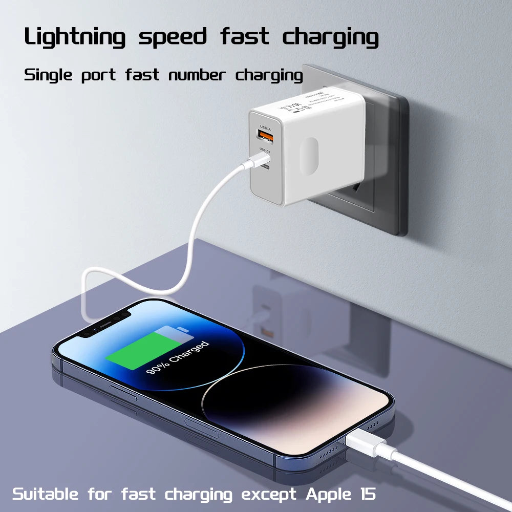 120W USB-C Fast Charger (PD + QC3.0)