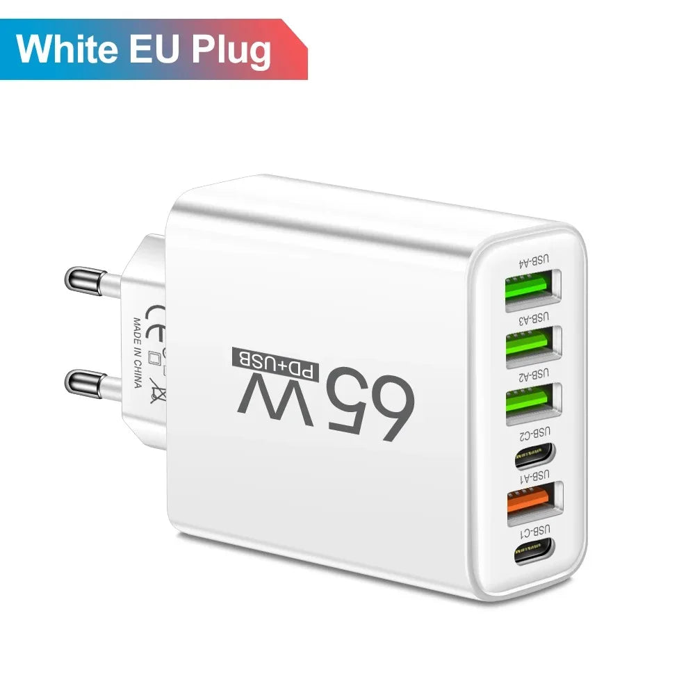 65W Multi-Port USB-C Fast Charger (EU/US)