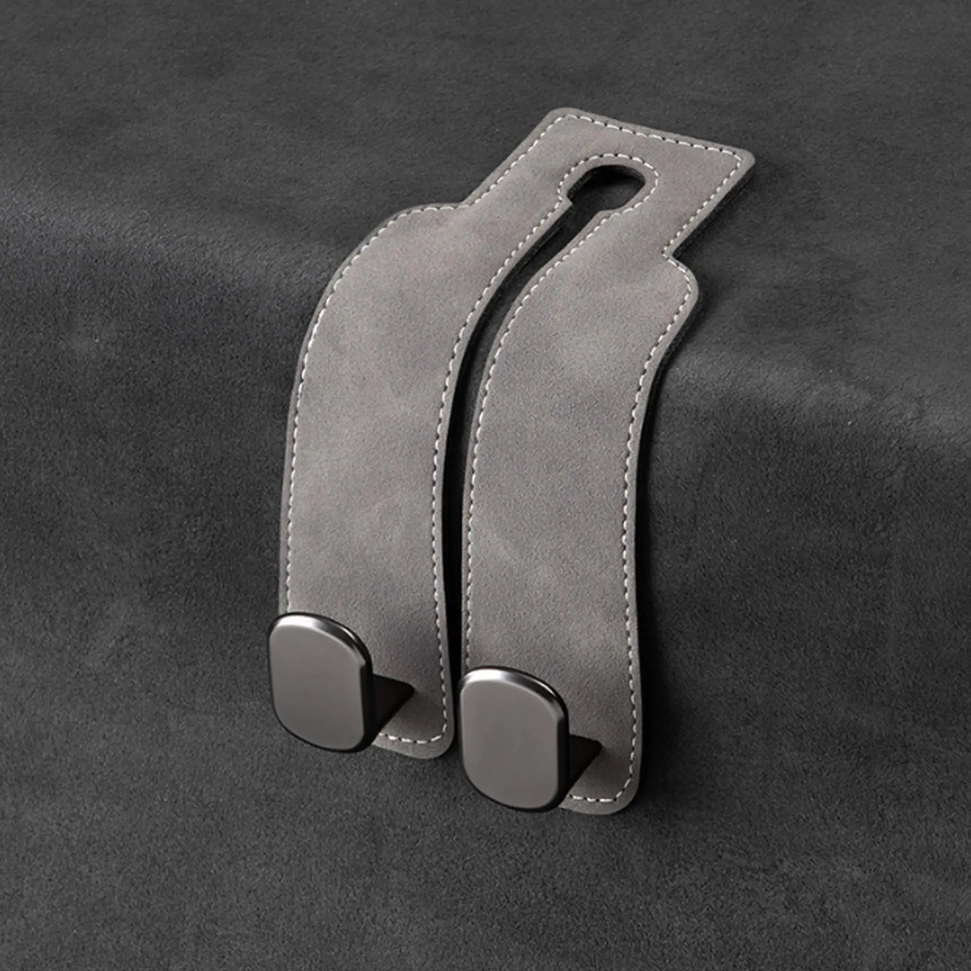 Universal 2-in-1 Car Seat Headrest Hook (Metal, Leather)
