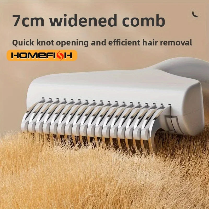 Floating Stainless Steel Pet Hair Removal Brush (Curved Design)