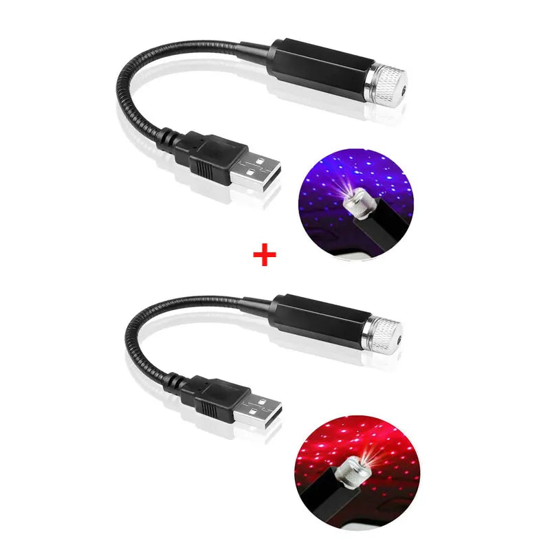Mini LED Car Roof Star Light Projector USB Galaxy Atmosphere Lamp