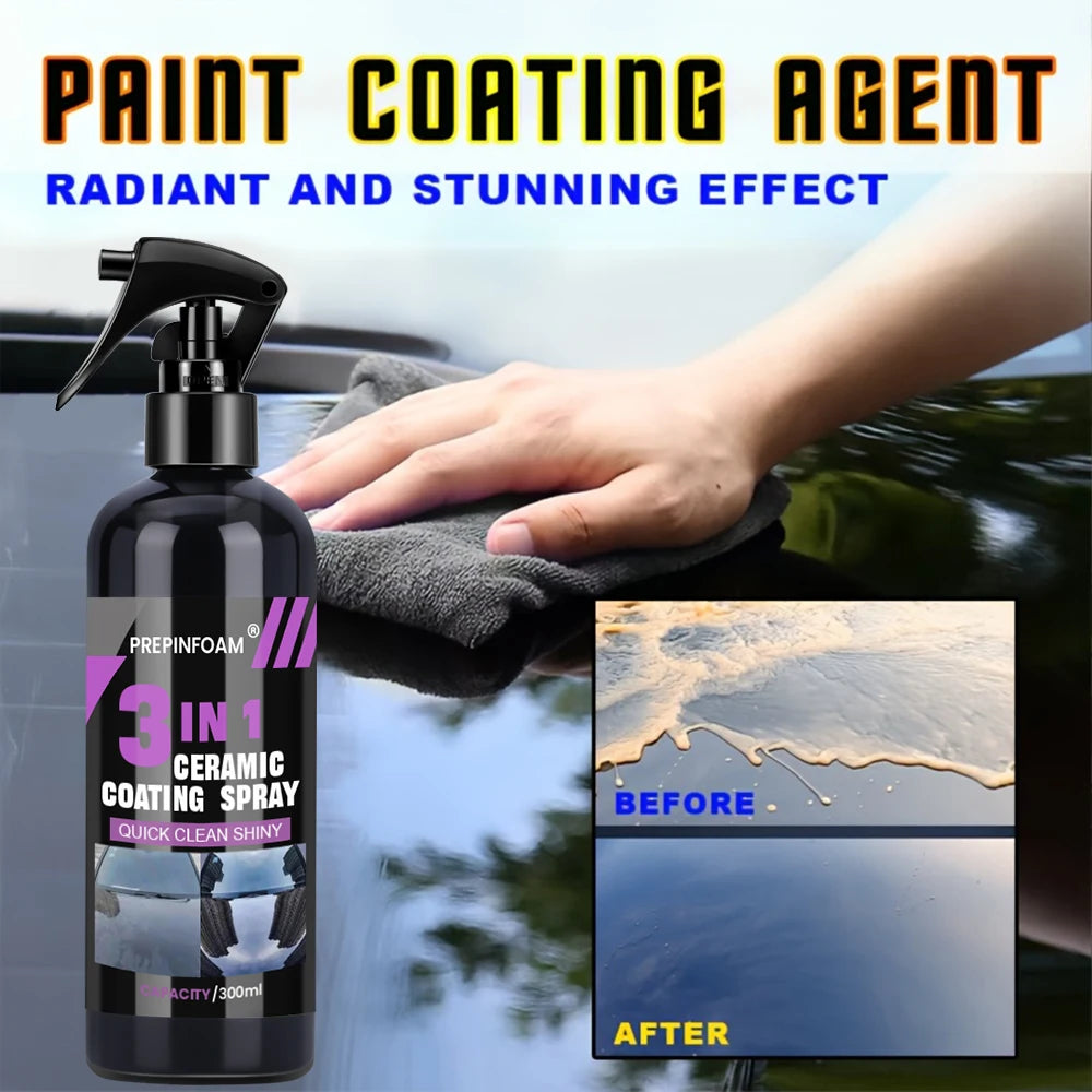 3-in-1 Car Ceramic Nano Coating  Hydrophobic Paint Polish & Protection