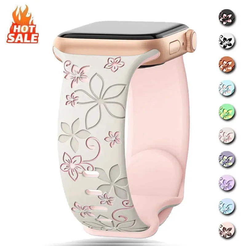 Apple Watch Engraved Silicone Band (40–49mm)