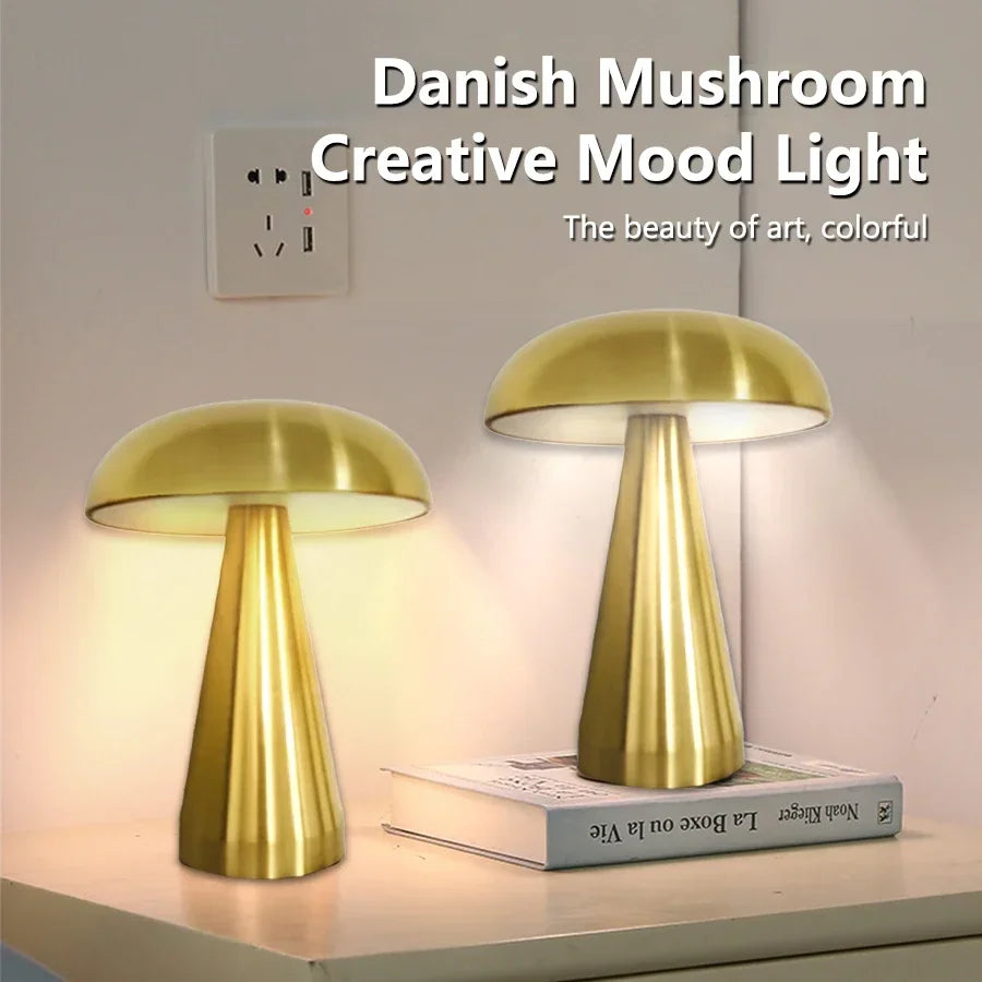 Retro LED Touch Table Lamp – 3 Colors, Rechargeable, Bedside & Outdoor Light